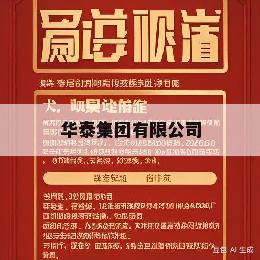 华泰集团有限公司(华泰集团有限公司是国企吗)